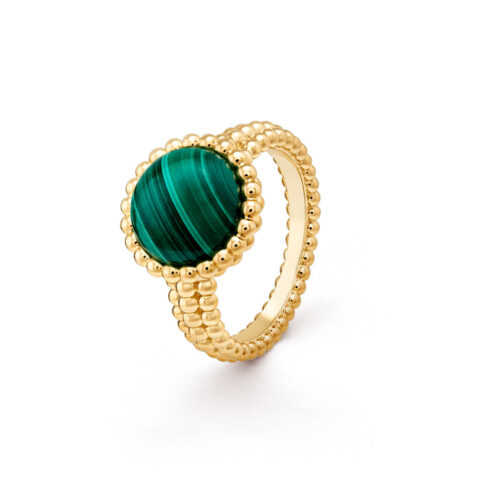 Van Cleef & Arpels VCARP4DP00 ring Perlée couleurs Yellow gold Malachite ring 1