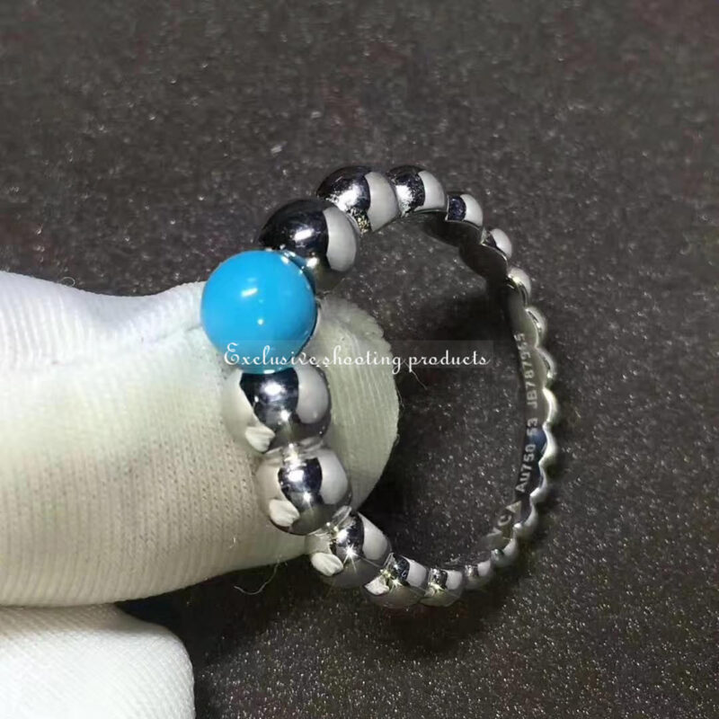 Van Cleef & Arpels VCARO63G00 Perlée couleurs variation ring White gold Turquoise ring 8