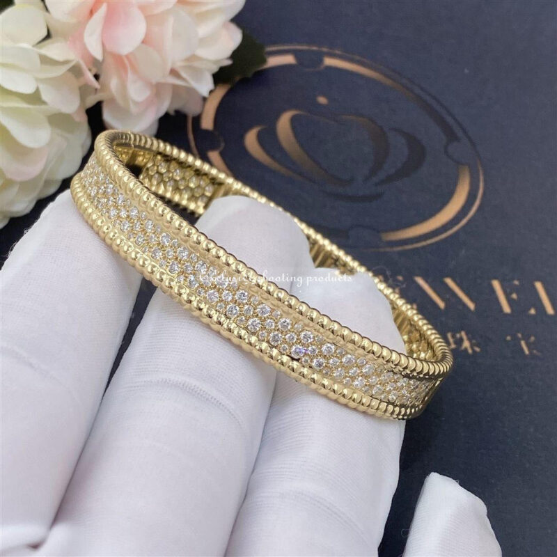 Van Cleef & Arpels VCARP5DP00 Perlée diamonds bracelet 3 rows Yellow gold Diamond bracelet 10