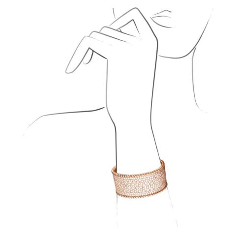 Van Cleef & Arpels VCARO2EX00 Perlée diamonds bracelet Rose gold 5