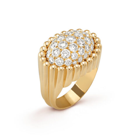 Van Cleef & Arpels VCARP6AP00 Perlée diamonds pavé ring Yellow gold Diamond ring 1