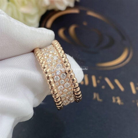 Van Cleef & Arpels VCARN9WE00 Perlée diamonds ring 3 rows Rose gold Diamond ring 7