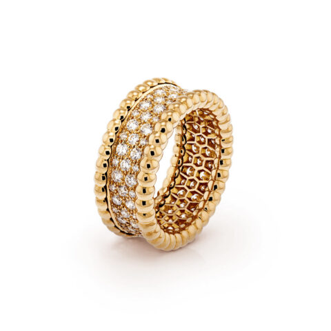 Van Cleef & Arpels VCARO3Y900 Perlée diamonds ring 3 rows Yellow gold Diamond ring 1