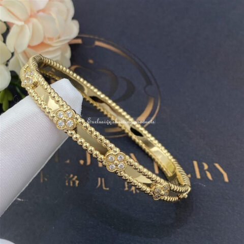 Van Cleef & Arpels VCARP6X700 Perlée sweet clovers bracelet Yellow gold Diamond bracelet 11