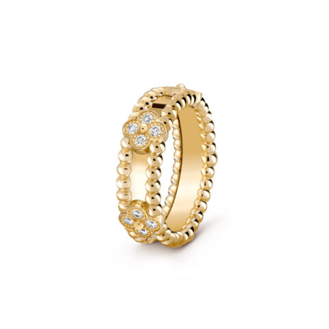 Van Cleef & Arpels VCARP6MM00 Perlée sweet clovers ring Yellow gold Diamond ring 2
