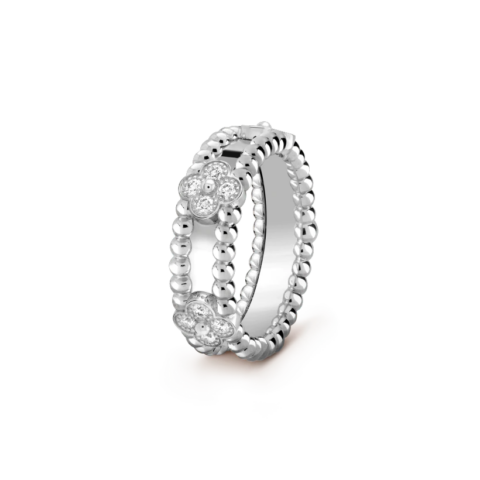 Van Cleef & Arpels VCARP6MN00 Perlée sweet clovers ring White gold Diamond ring 1