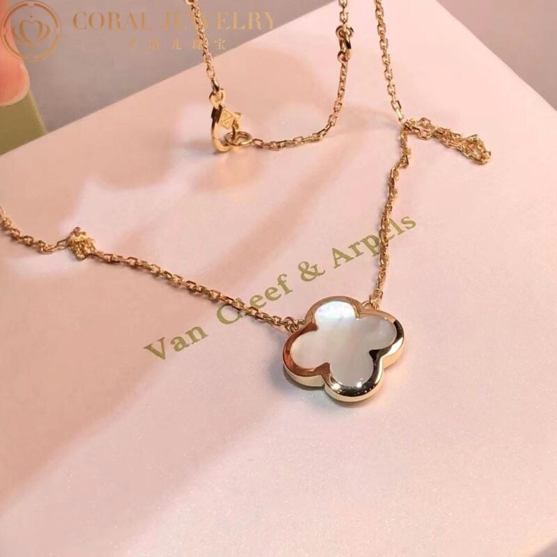 Van Cleef & Arpels VCARA39700 Pure Alhambra pendant Yellow gold Mother-of-pearl Necklace 7