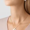 Van Cleef & Arpels VCARP7RV00 Rose de Noël earrings mini model Yellow gold Diamond Mother-of-pearl earrings 7