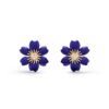 Van Cleef & Arpels VCARP7RW00 Rose de Noël earrings mini model Yellow gold Diamond Lapis Lazuli earrings 1