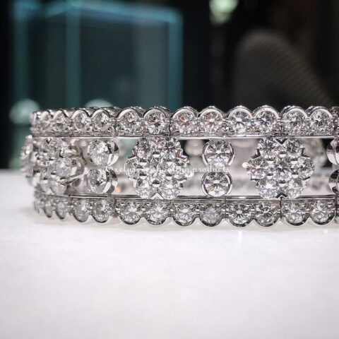 Van Cleef & Arpels Snowflake VCARO3RH00 bracelet Platinum Diamond bracelet 9