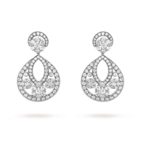 Van Cleef & Arpels VCARO3RL00 Snowflake earrings large model Platinum Diamond earrings 1