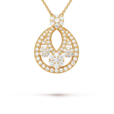 Van Cleef & Arpels VCARO9TK00 Snowflake pendant small model Yellow gold Diamond Necklace 1