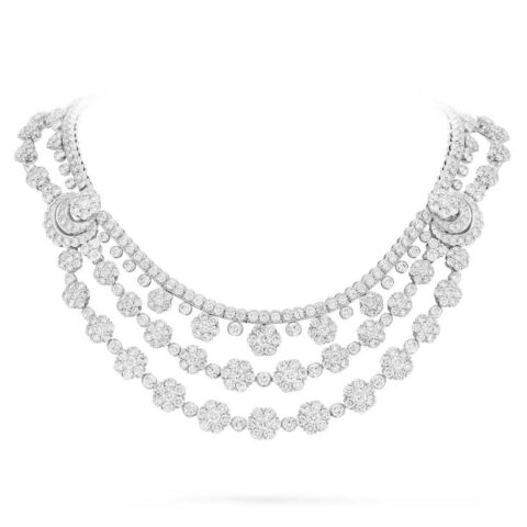 Van Cleef & Arpels VCARP39500 Snowflake transformable necklace Platinum Diamond 2