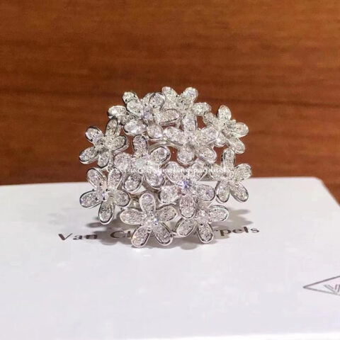 Van Cleef & Arpels Ring Socrate Bouquet Ring Diamond White Gold Ring 8