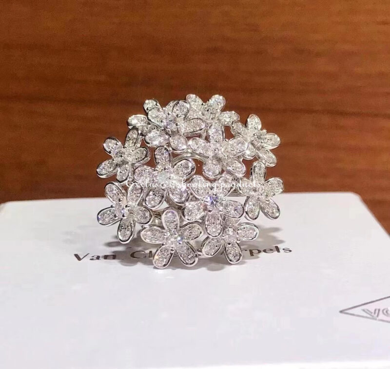 Van Cleef & Arpels Ring Socrate Bouquet Ring Diamond White Gold Ring 8