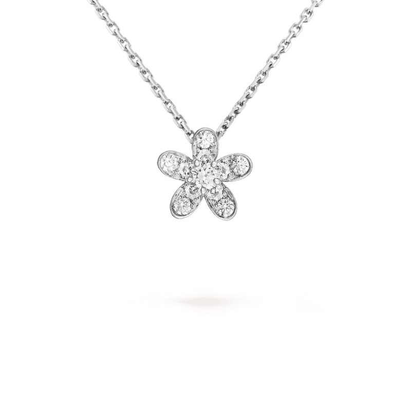 Van Cleef & Arpels VCARG44200 Socrate pendant 1 flower White gold Diamond Necklace 1