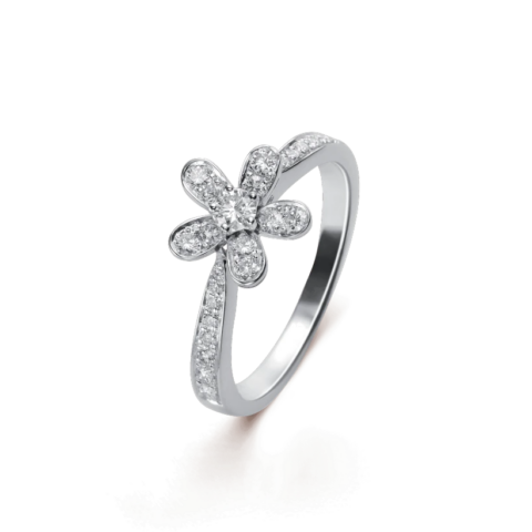 Van Cleef & Arpels VCARD23700 Socrate ring 1 flower White gold Diamond ring 1