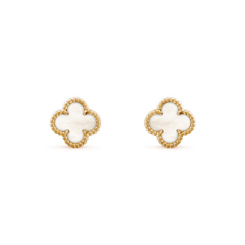 Van Cleef & Arpels VCARA44800 Sweet Alhambra Earstuds Yellow Gold Mother-of-pearl Earrings 1