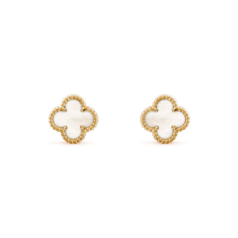 Van Cleef & Arpels VCARA44800 Sweet Alhambra Earstuds Yellow Gold Mother-of-pearl Earrings 1