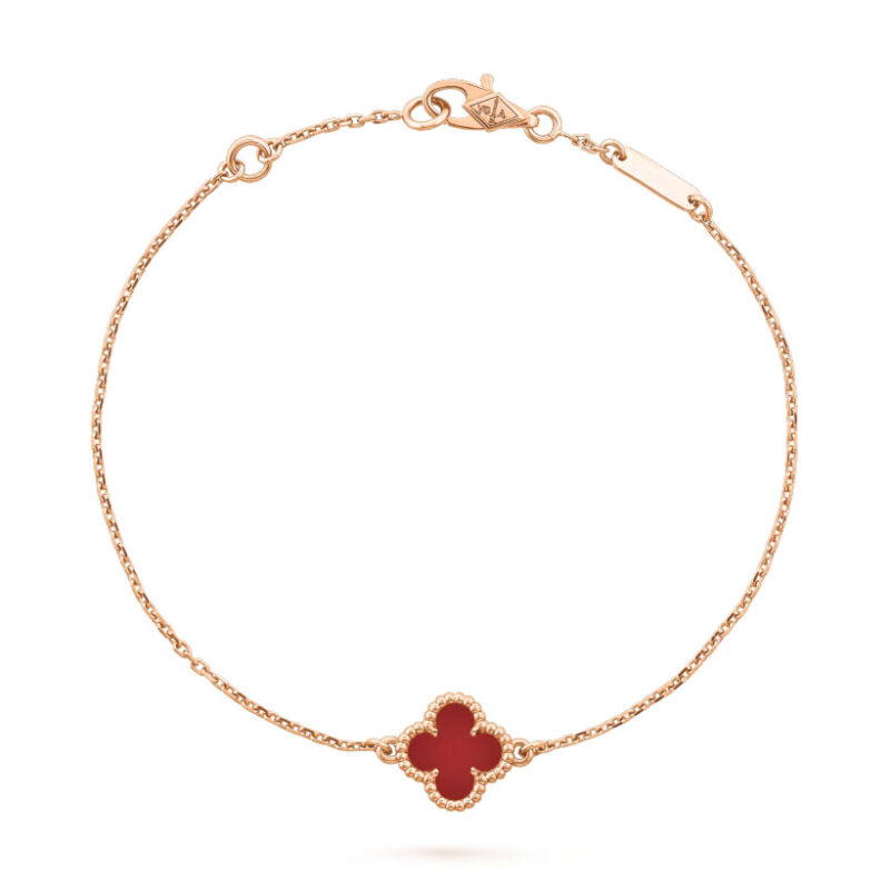 Van Cleef & Arpels VCARN59K00 Sweet Alhambra bracelet Rose gold Carnelian bracelet 1