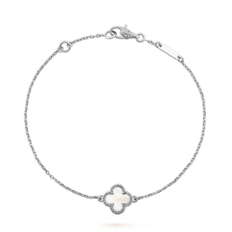 Van Cleef & Arpels VCARF68800 Sweet Alhambra bracelet White gold Mother-of-pearl bracelet 1