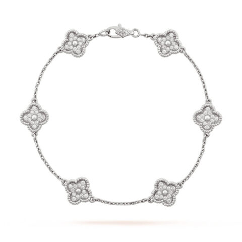 Van Cleef & Arpels VCARO85700 Sweet Alhambra bracelet 6 motifs White gold Diamond bracelet 1