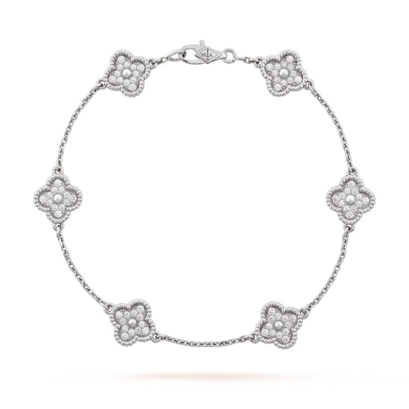 Van Cleef & Arpels VCARO85700 Sweet Alhambra bracelet 6 motifs White gold Diamond bracelet 1