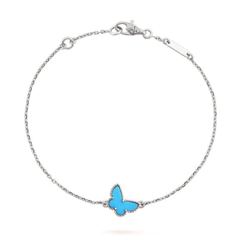 Van Cleef & Arpels VCARF80400 Sweet Alhambra butterfly bracelet White gold Turquoise bracelet 1