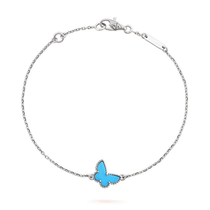 Van Cleef & Arpels VCARF80400 Sweet Alhambra butterfly bracelet White gold Turquoise bracelet 1