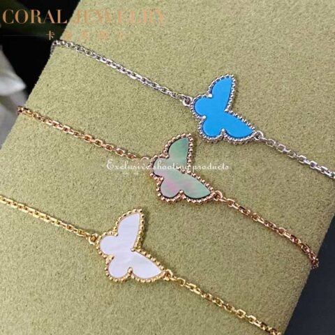 Van Cleef & Arpels VCARF69000 Sweet Alhambra butterfly bracelet Yellow gold Turquoise bracelet 6