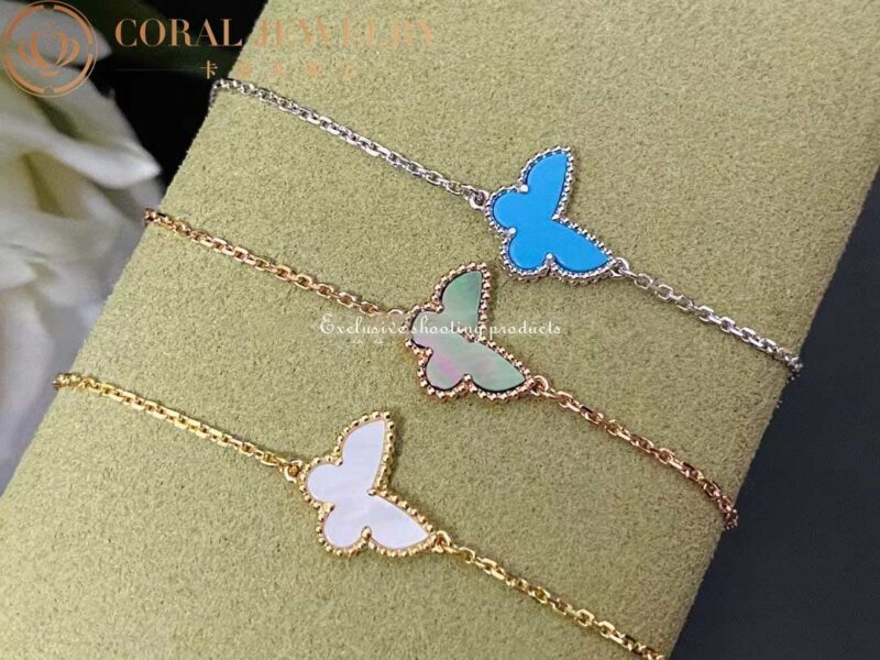 Van Cleef & Arpels VCARF69000 Sweet Alhambra butterfly bracelet Yellow gold Turquoise bracelet 6