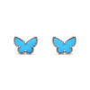 Van Cleef & Arpels VCARN5JN00 Sweet Alhambra butterfly earstuds White gold Turquoise Earrings 1
