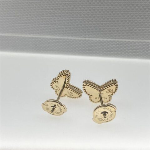 Van Cleef & Arpels VCARN5JN00-YG Sweet Alhambra butterfly earstuds Yellow gold Turquoise Earrings 5