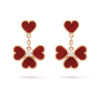 Van Cleef & Arpels VCARN5PP00 Sweet Alhambra effeuillage earrings Rose gold Carnelian Diamond 1