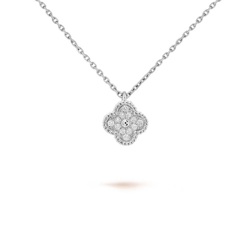 Van Cleef & Arpels Vintage Alhambra Necklaces VCARO85900 pendant White gold Diamond 1