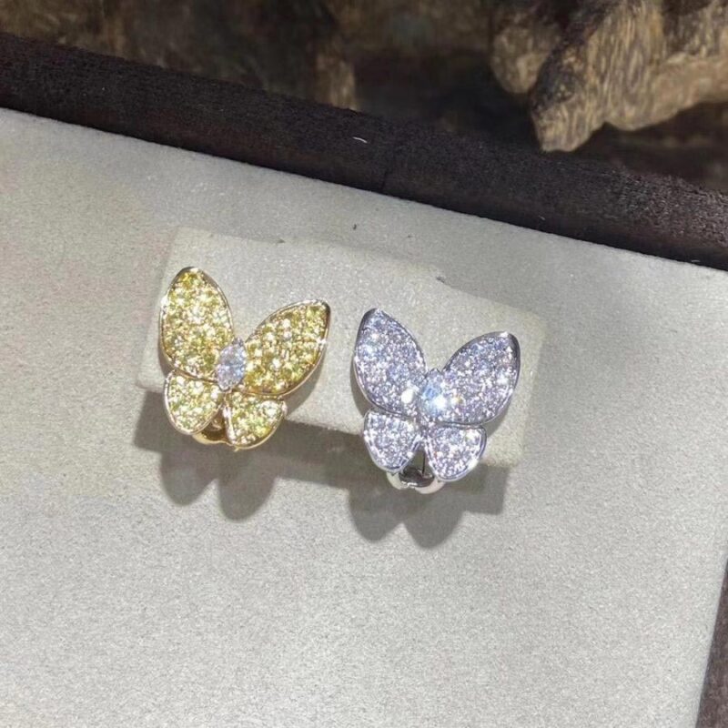 Van Cleef & Arpels VCARB15100 Two Butterfly earrings Yellow gold Diamond Sapphire 6