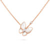 Van Cleef & Arpels VCARO8FO00 Two Butterfly pendant Rose gold Diamond Mother-of-pearl Necklaces 1