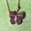 Van Cleef & Arpels VCARO3M200 Two Butterfly pendant Rose gold Diamond Sapphire Necklaces 8