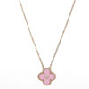 Van Cleef & Arpels Vintage Alhambra 2015 Holiday Necklace Rose Gold Pink Ceramic Necklace 1