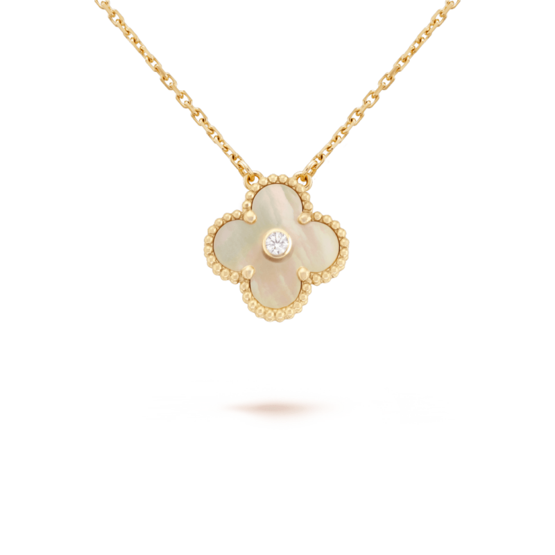 Van Cleef & Arpels Necklace Vintage Alhambra 2018 Holiday Necklace Yellow Gold Mother-of-pearl Necklace 1