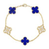 Van Cleef & Arpels Bracelet Vintage Alhambra Limited Edition Diamond Lapis Gold Bracelet 1