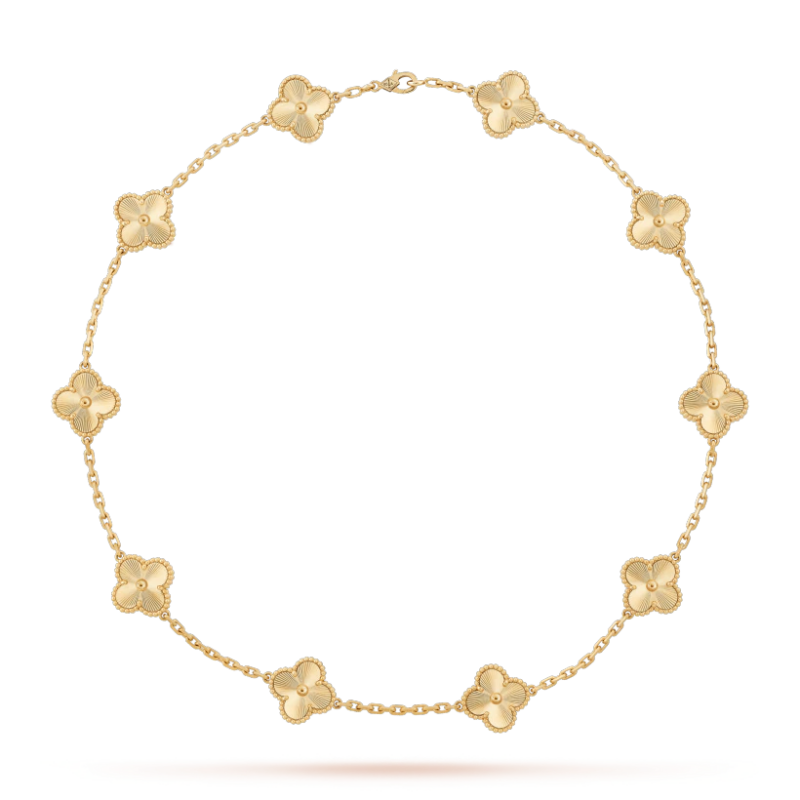 Van Cleef & Arpels VCARP3JJ00 Vintage Alhambra Necklace 10 Motifs Yellow Gold Necklace 1