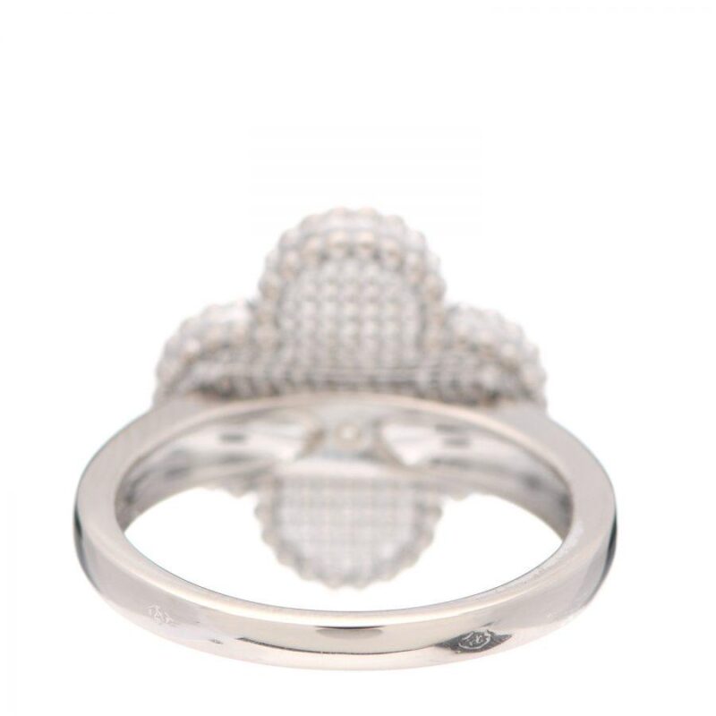 Van Cleef & Arpels Vintage Alhambra Ring 18k White Gold Turquoise and Diamond Ring 4