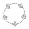 Van Cleef & Arpels VCARA41500 Vintage Alhambra bracelet 5 motifs White gold Diamond bracelet 1