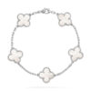 Van Cleef & Arpels VCARF48400 Vintage Alhambra bracelet 5 motifs White gold Mother-of-pearl bracelet 1