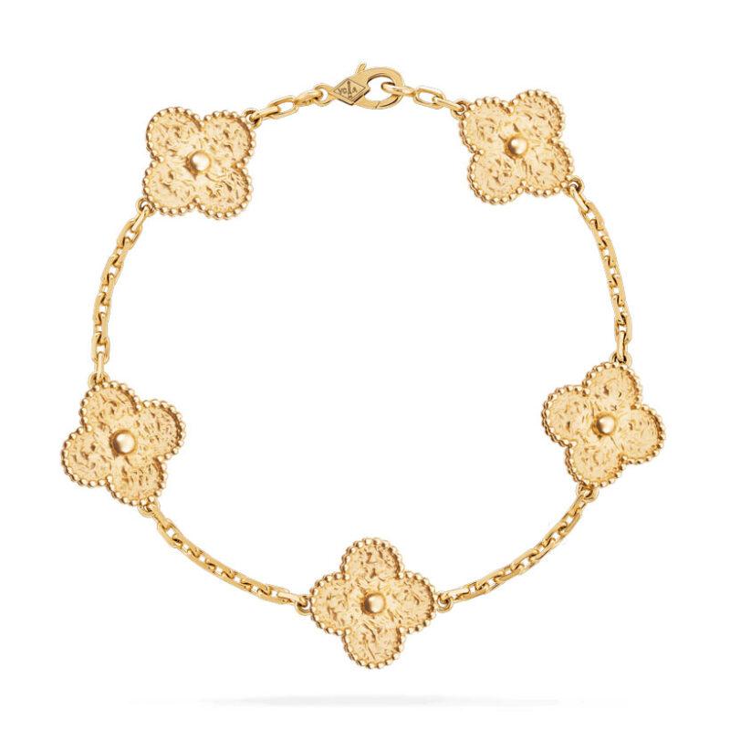 Van Cleef & Arpels VCARO1IE00 Vintage Alhambra bracelet 5 motifs Yellow gold bracelet 1