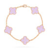 Van Cleef & Arpels Vintage Alhambra VCARA41800 bracelet 5 motifs Rose gold Pink Opal bracelet 1