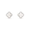 Van Cleef & Arpels VCARF48600 Vintage Alhambra earrings White gold Mother-of-pearl earrings 1