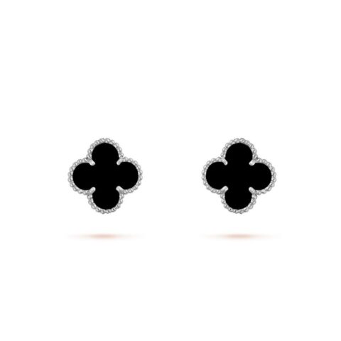 Van Cleef & Arpels VCARA44200 Vintage Alhambra earrings White gold Onyx 1