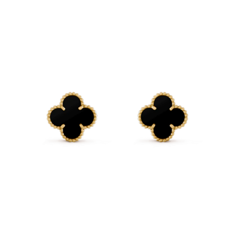 Van Cleef & Arpels VCARA44200 Vintage Alhambra earrings Yellow gold Onyx 1